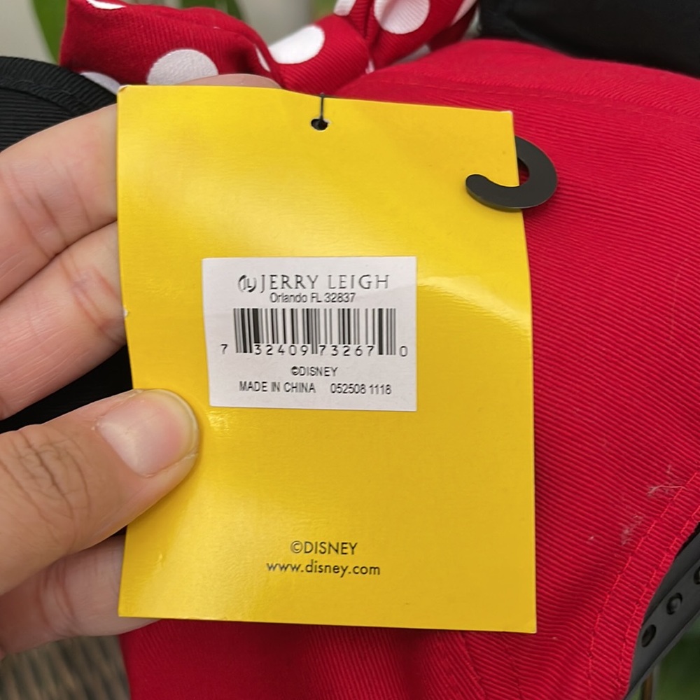 NWT Disney Womens Minnie Mouse Cap with Bow & Ears OS Red Black Snapback Hat - Picture 4 of 8